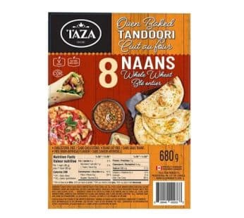 Taza Whole Wheat Naan 8pcs - Frozen