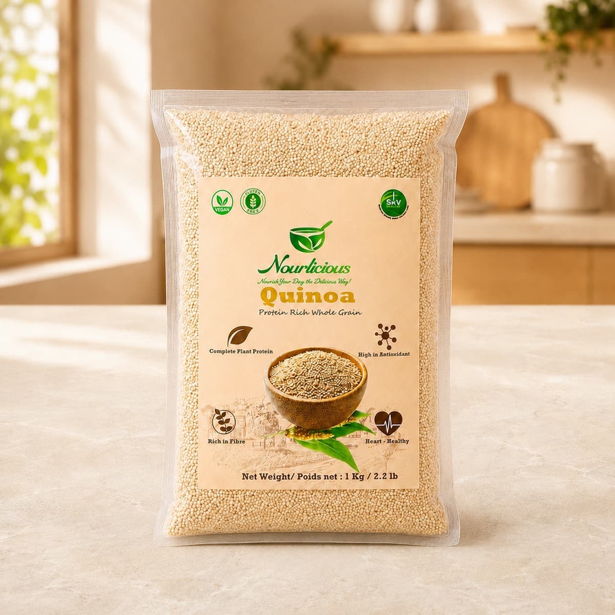 S & V Nourlicious Quinoa 1kg - Flour, Grains & Rice