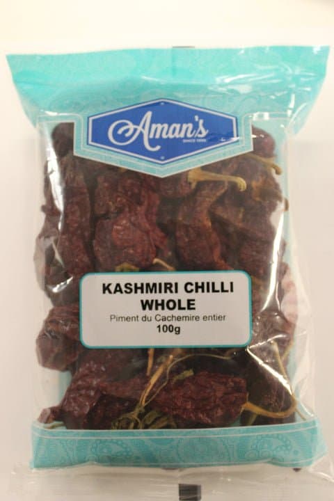 AMAN'S Kashmiri Chilli Whole 100g - Spices and Herbs
