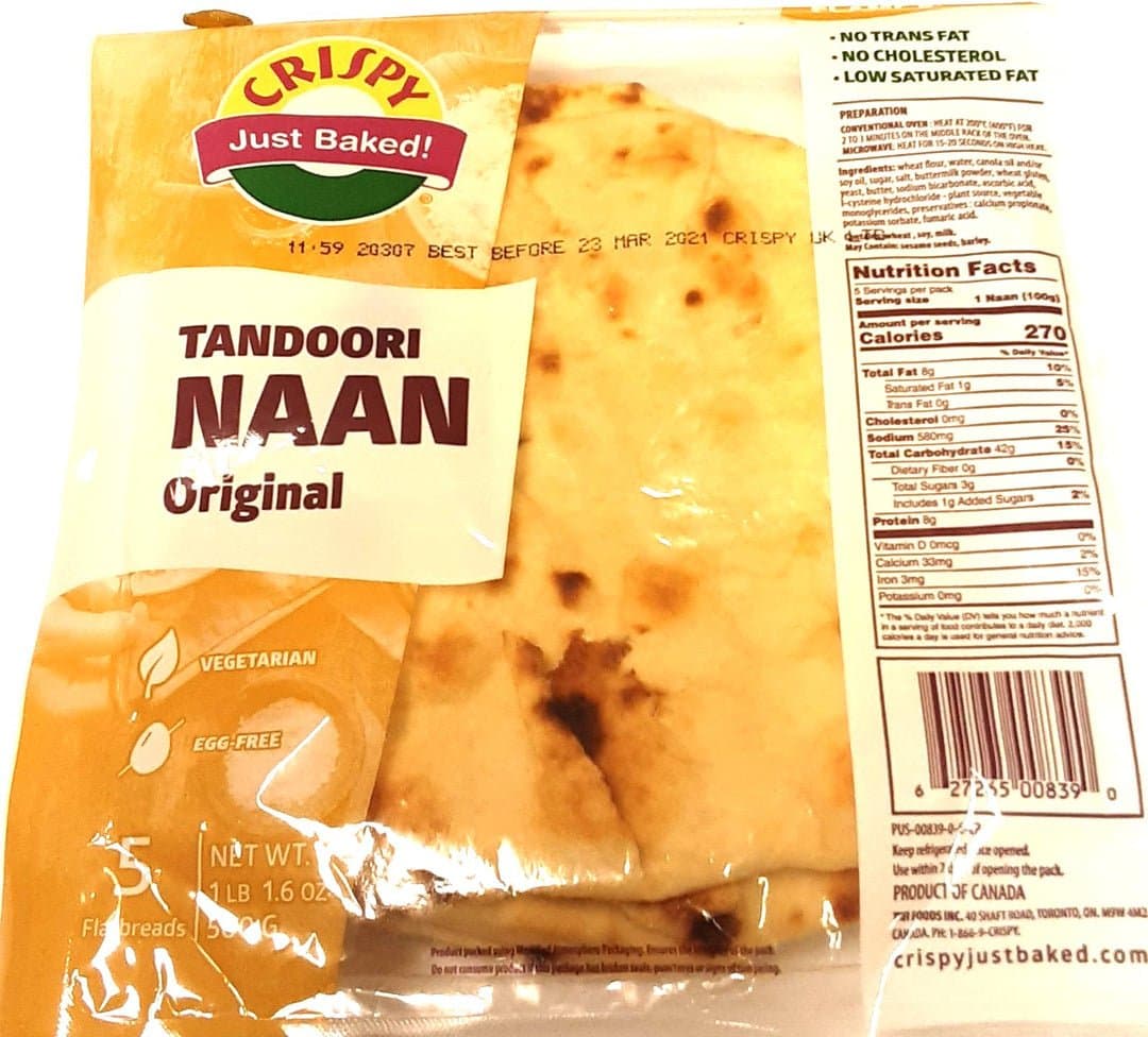 CRISPY Tandoori Naan 10pcs - Frozen