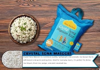CRYSTAL Sona Masoori Rice 2lb - Flour & Grains