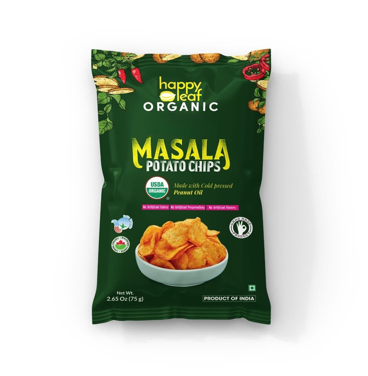 Happy Leaf Organic Potato Chips 75g - Snacks
