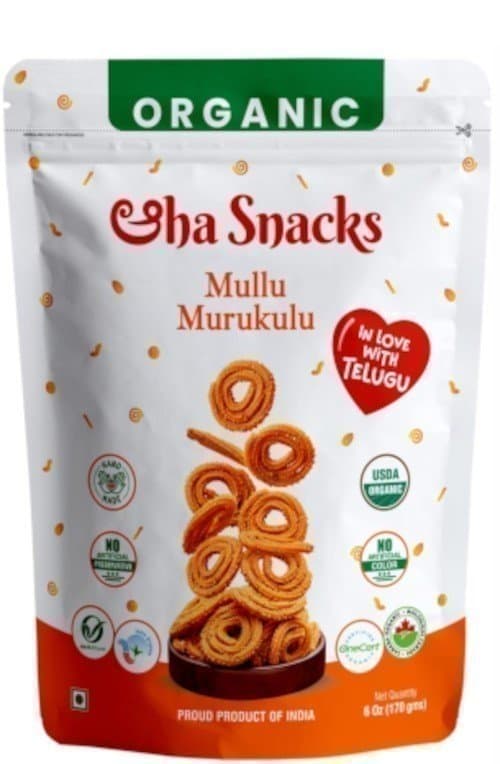 Organic Aaha Snacks Mullu Murukulu 170g - Snacks