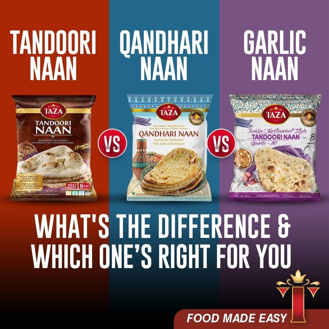 TAZA Garlic Naan 8pcs - Frozen