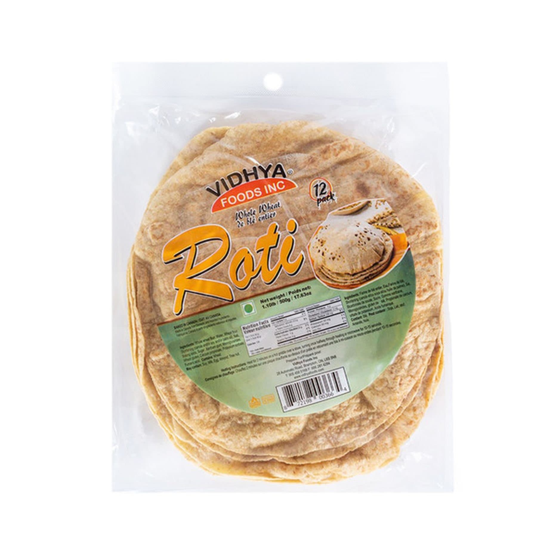 VIDHYA Whole Wheat Roti 12pack - Frozen Foods