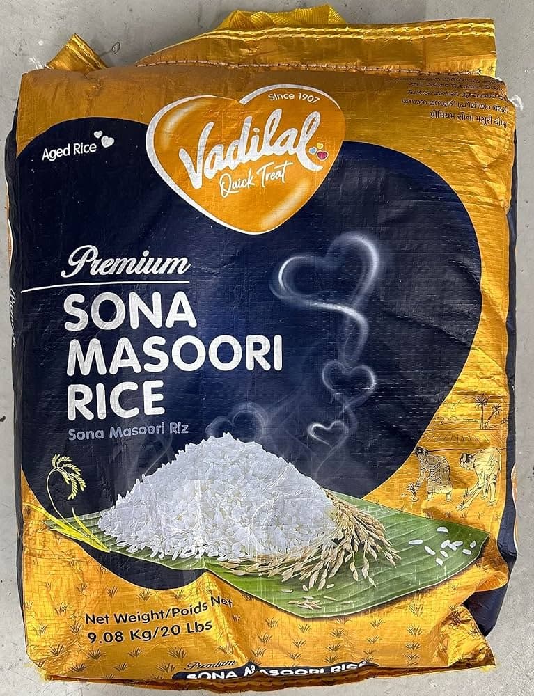 Vadilal Sona Masoori Rice 20lb - Flour & Grains