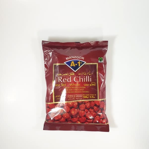 A-1 RED CHILLI ROUND 100GM - Spices and Herbs