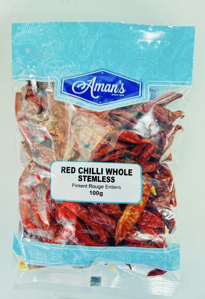 AMAN RED CHILLI WHOLE 100G - Spices and Herbs