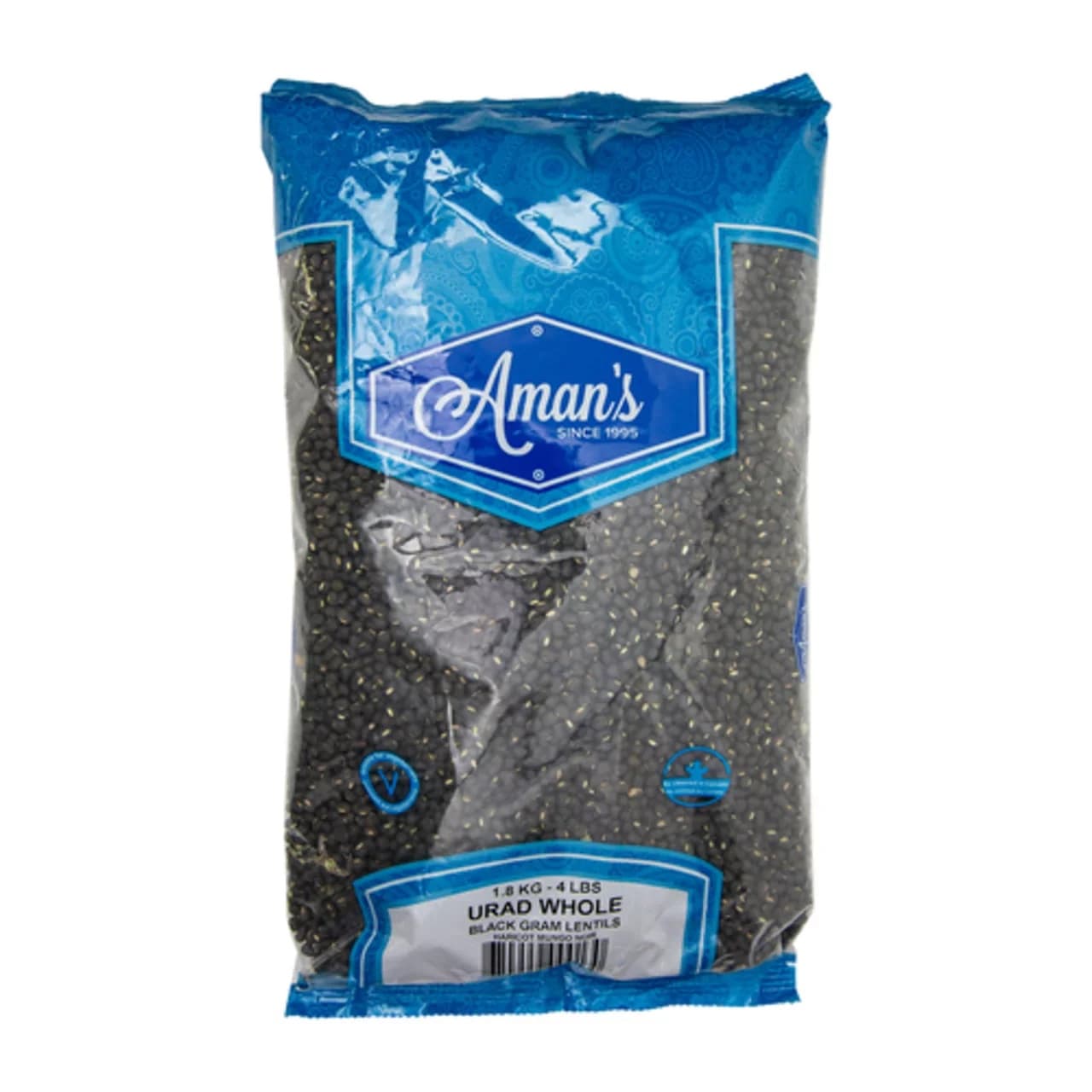Aman's Urad Dal Whole 4lb - Pulses