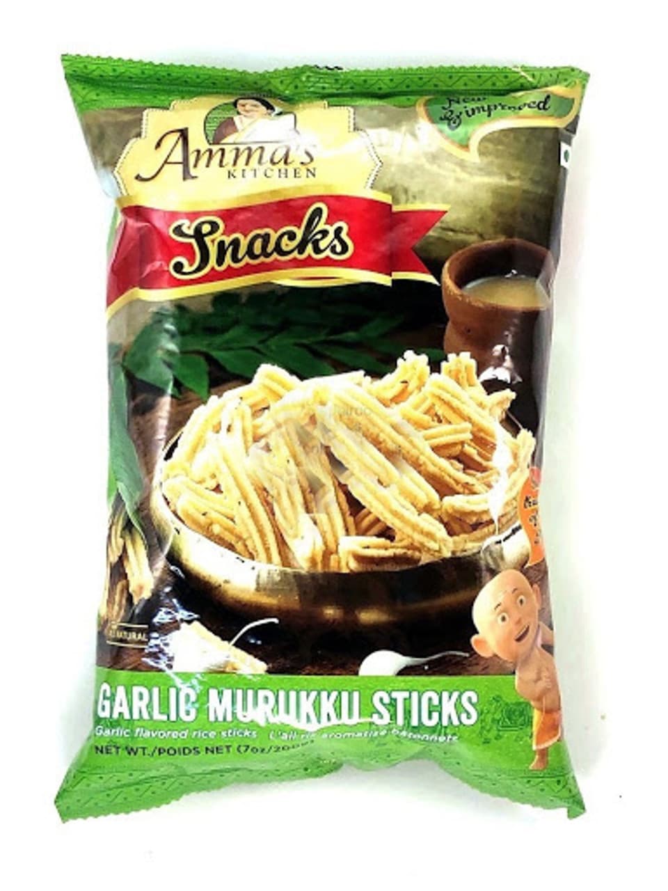 AMMA'S GARLIC MURUKKU STICKS 200GM - Snacks