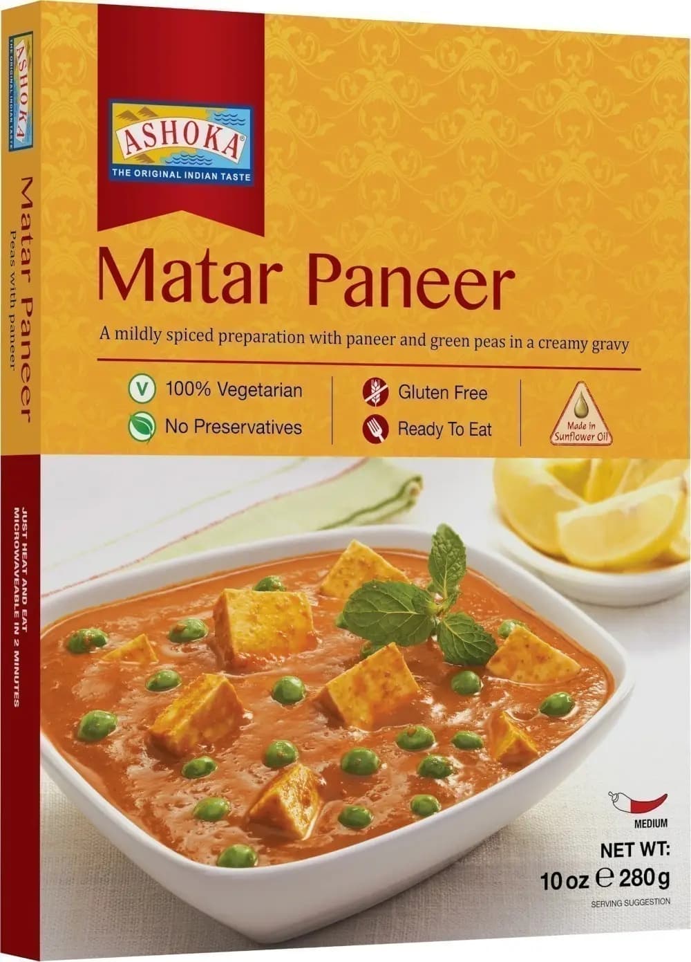 ASHOK MATAR PANEER 280GM - Ready-to-Cook
