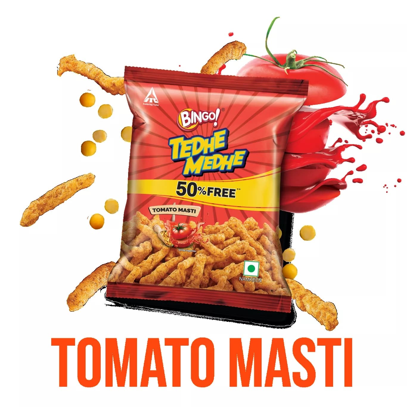 Bingo Tedhe Medhe 82g - Snacks