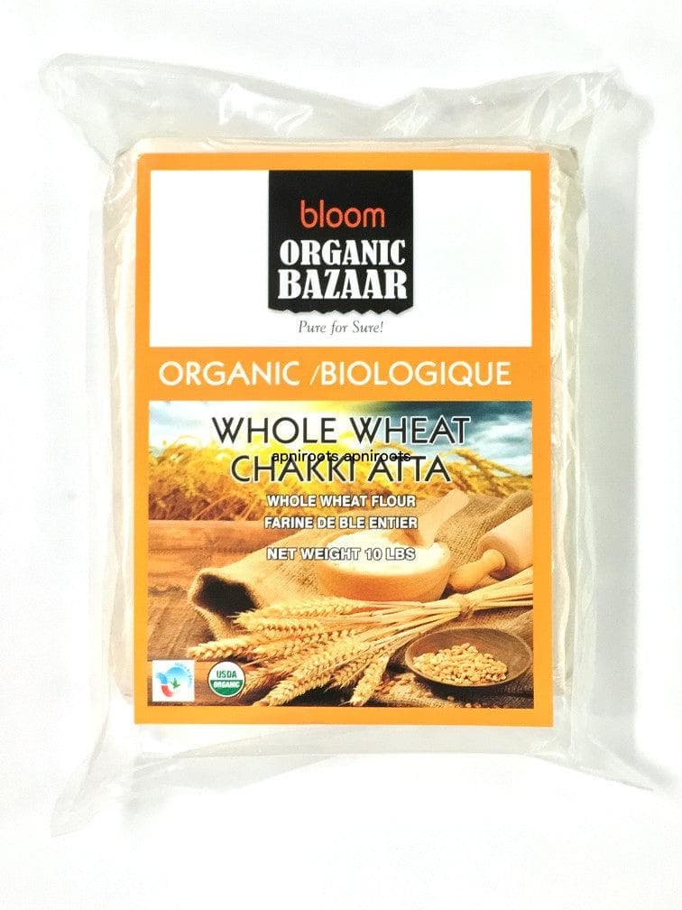 BLOOM ORG. WHOLE WHEAT ATTA 10LB - Flour & Grains