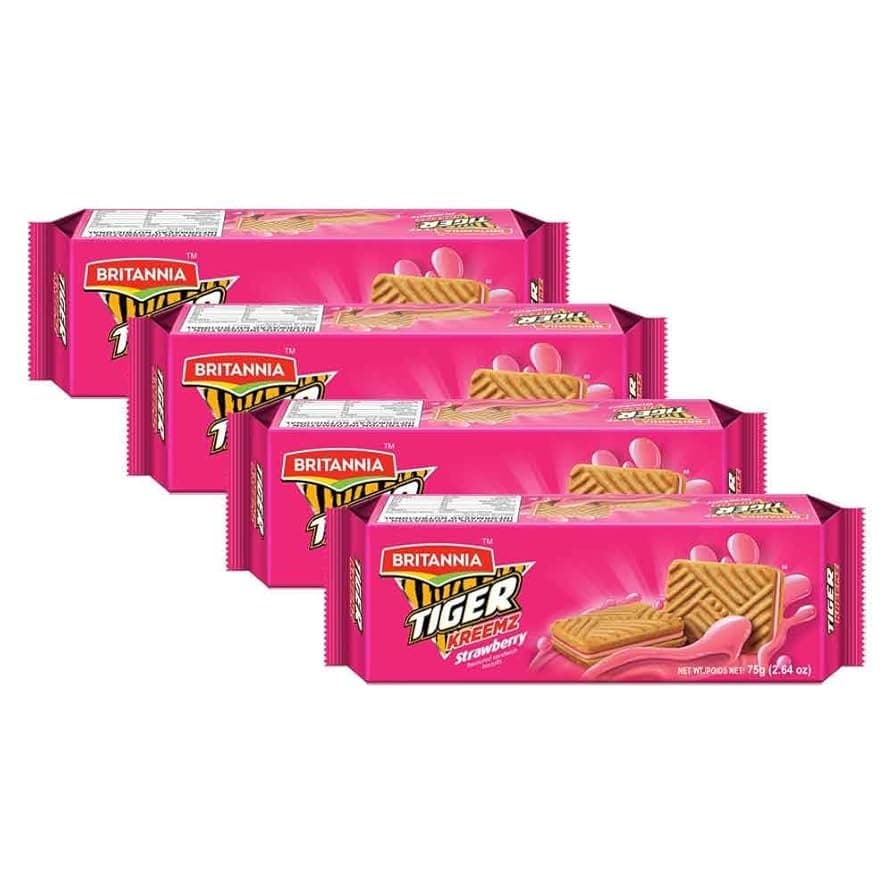 Britannia Tiger Strawberry Kreemz 300g - Snacks