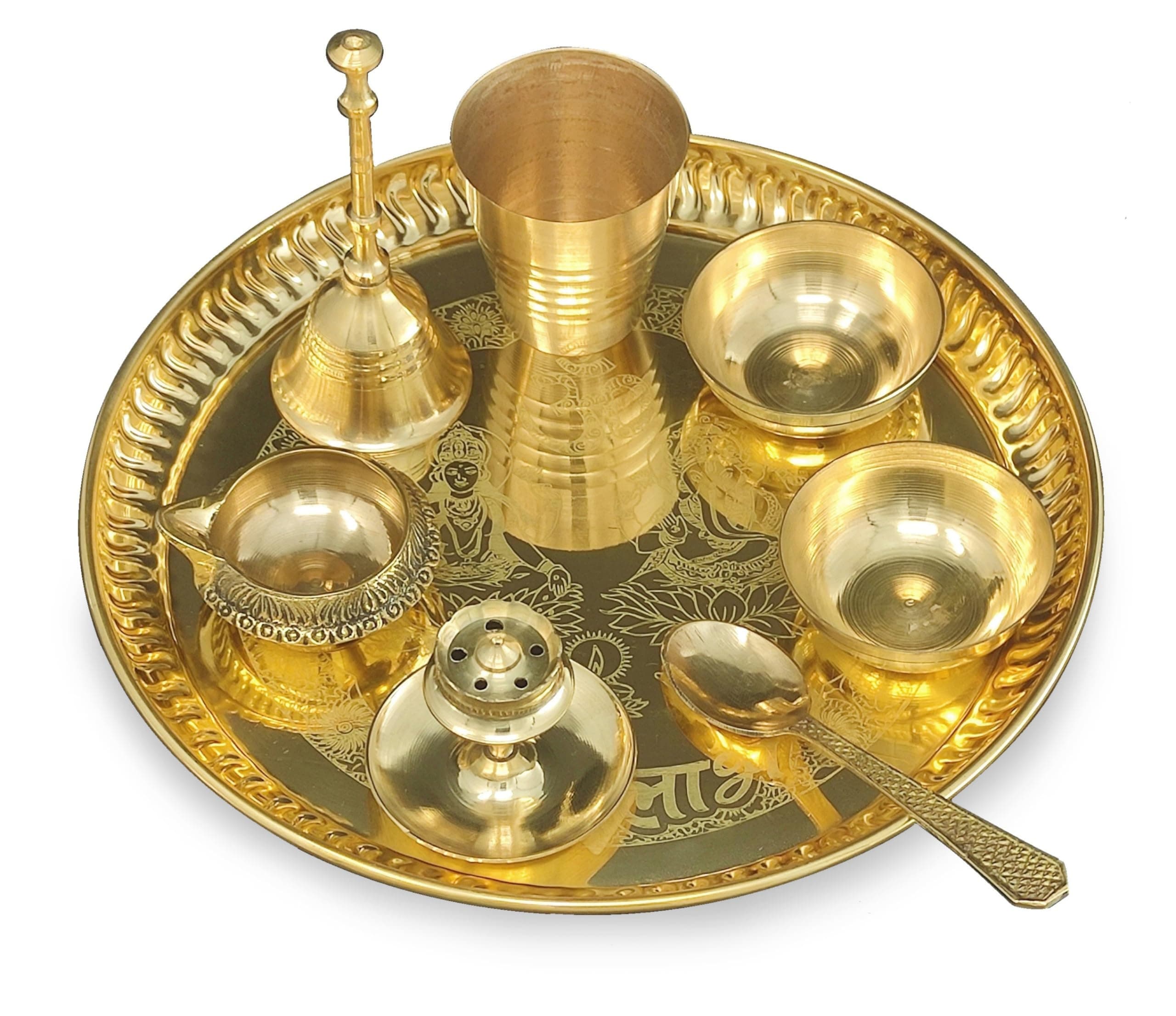 Namaste Brass Pooja Plate No-8 - Religious
