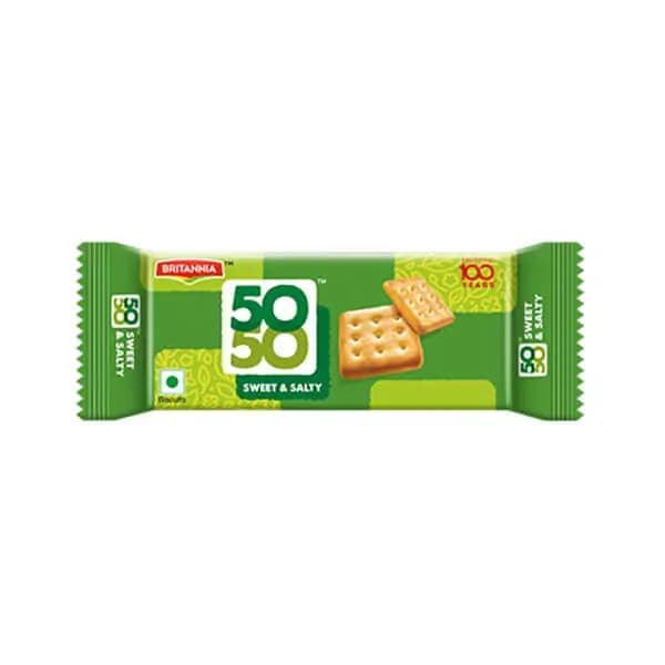 Britannia Fifty Fifty Biscuits 62g - Snacks