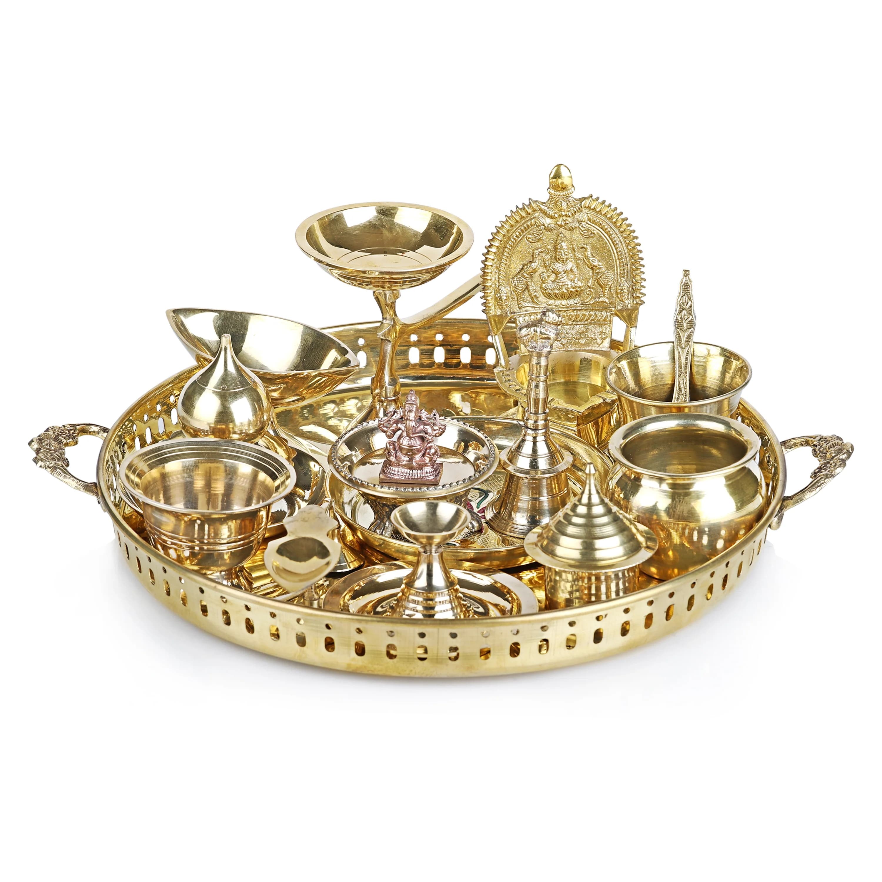 Namaste Copper Pooja Thali No-13 - Religious