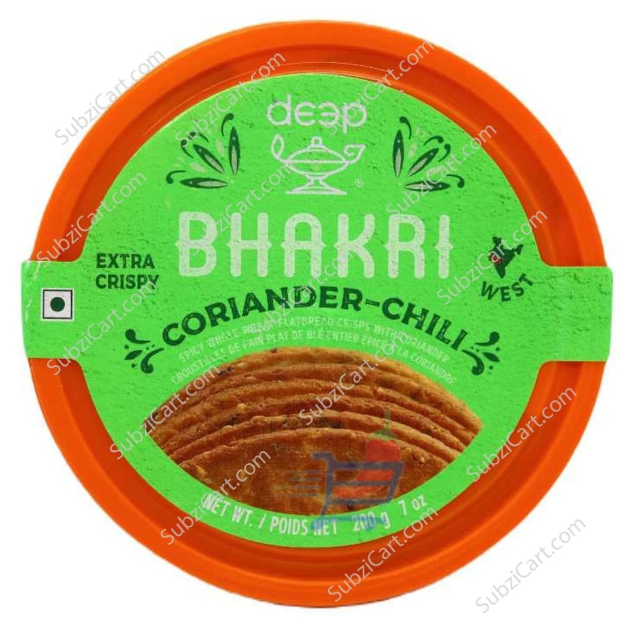 Deep Coriander Chili Bhakhri 200g - Snacks