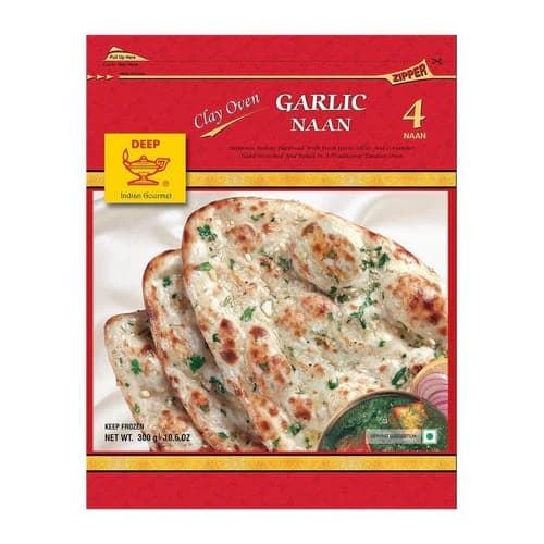 Deep Garlic Naan 300g - Frozen