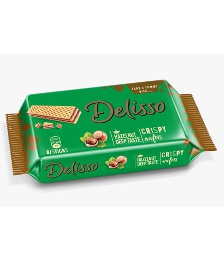 Delisso Hazelnut Cream Flavour Crispy Wafers 40g - Snacks