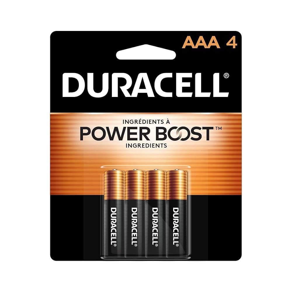 Duracell Coppertop AAA Alkaline Batteries 4 Pack - Household