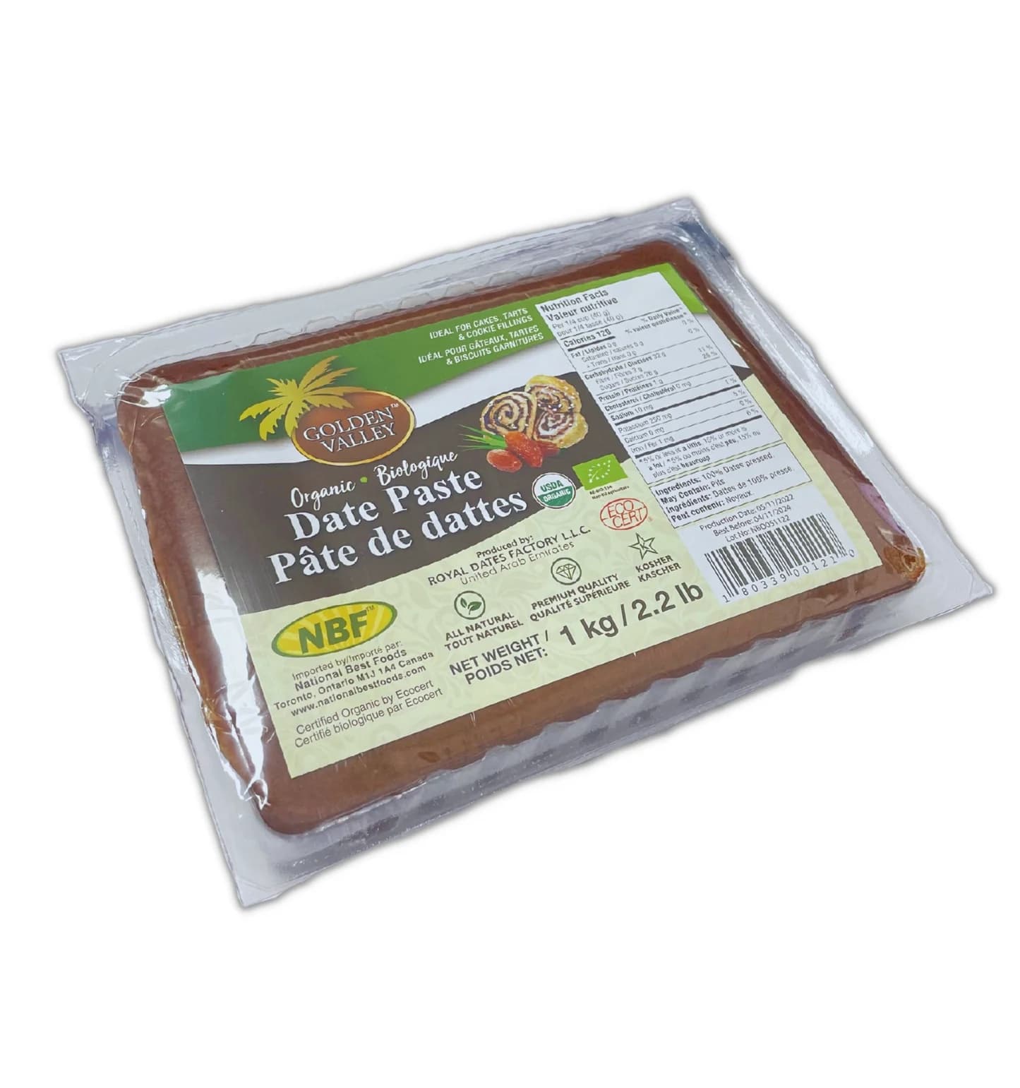 GV DATE ORG PASTE 1 KG - Condiments