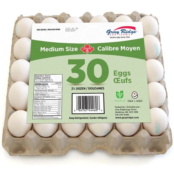 GRAYRIDGE 30 EGGS MED SIZE - Dairy