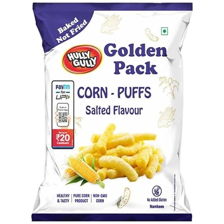 Huly Guly Classic Salted Corn Puffs 120g - Snacks
