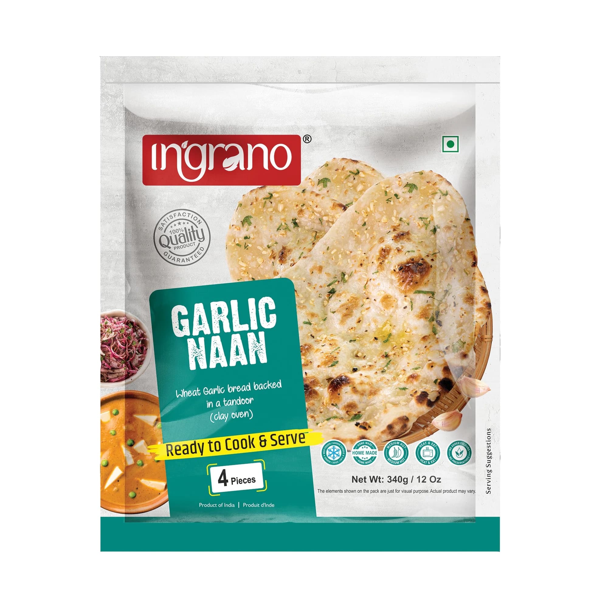 INGRANO GARLIC NAAN 5 PIC - Bakery & Bread
