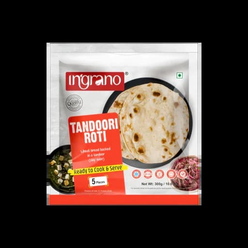 Ingrano Tandoori Roti 5pcs - Frozen