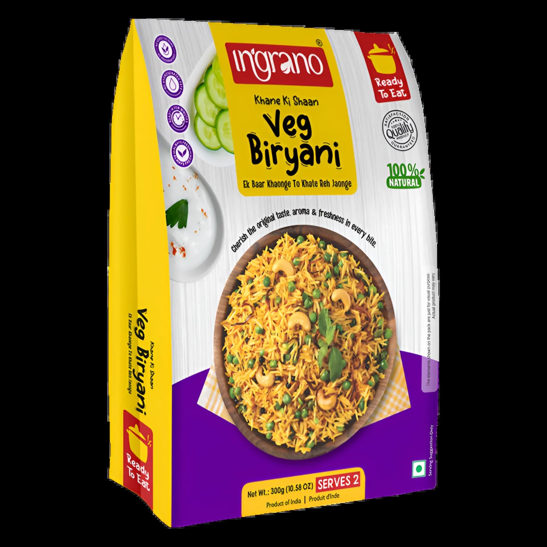 INGRANO VEG.BIRYANI 285GM - Ready-to-Cook