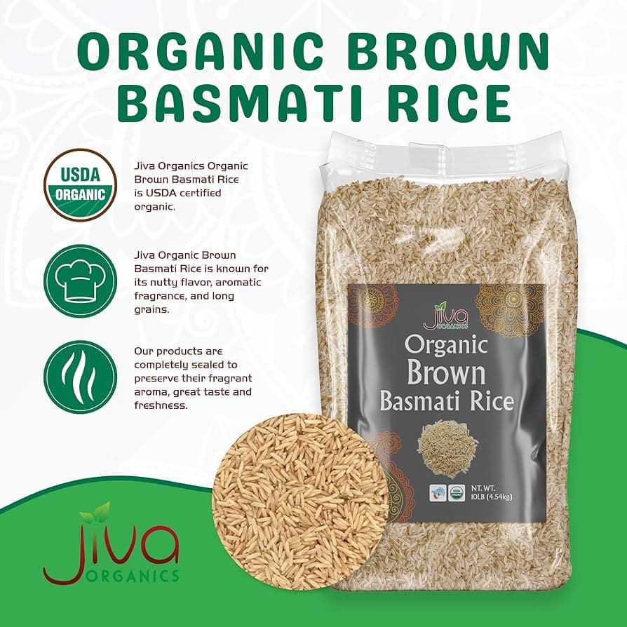JIVA ORG.SM BRO.RICE 10LB - Flour & Grains