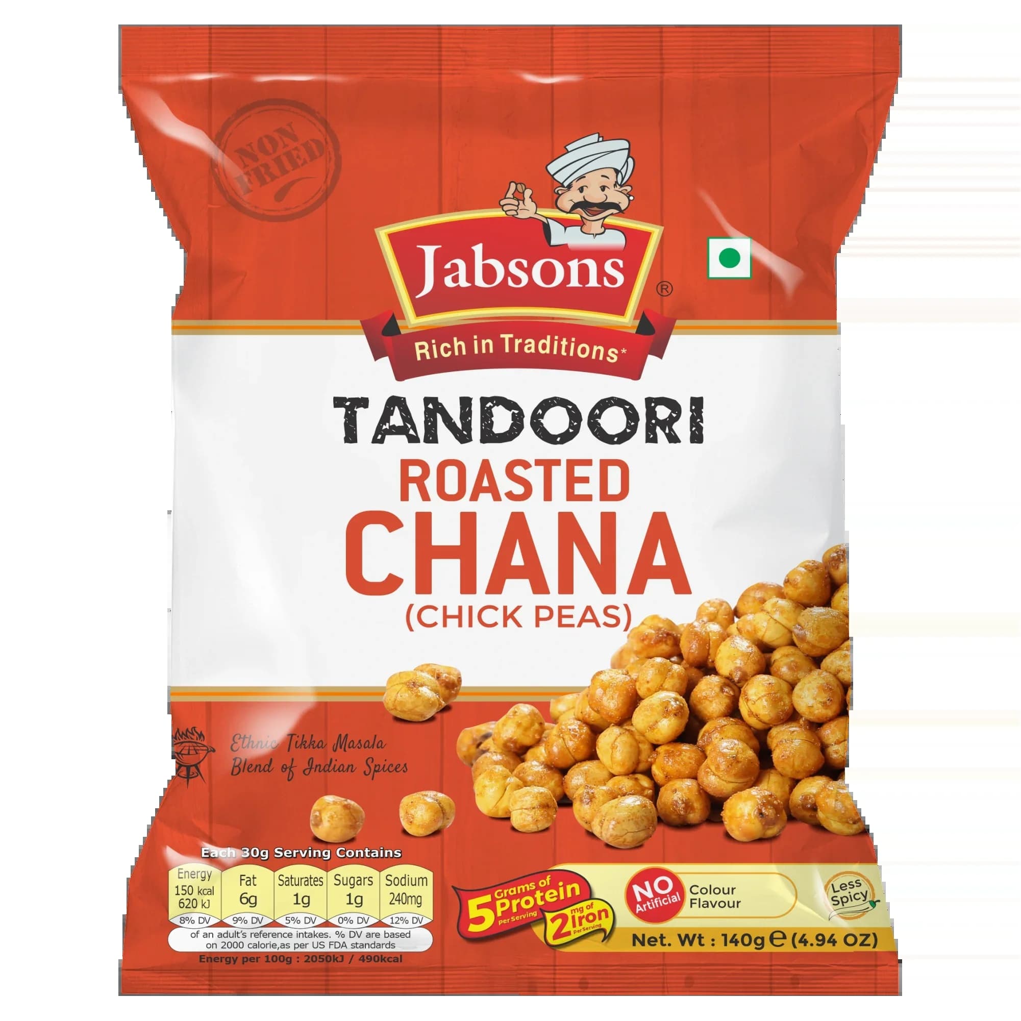 Jabsons Tandoori Roasted Chana 140g - Pulses