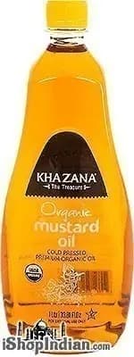 KHAZANA ORG MUSTARD OIL 1LTR - Cooking Essentials