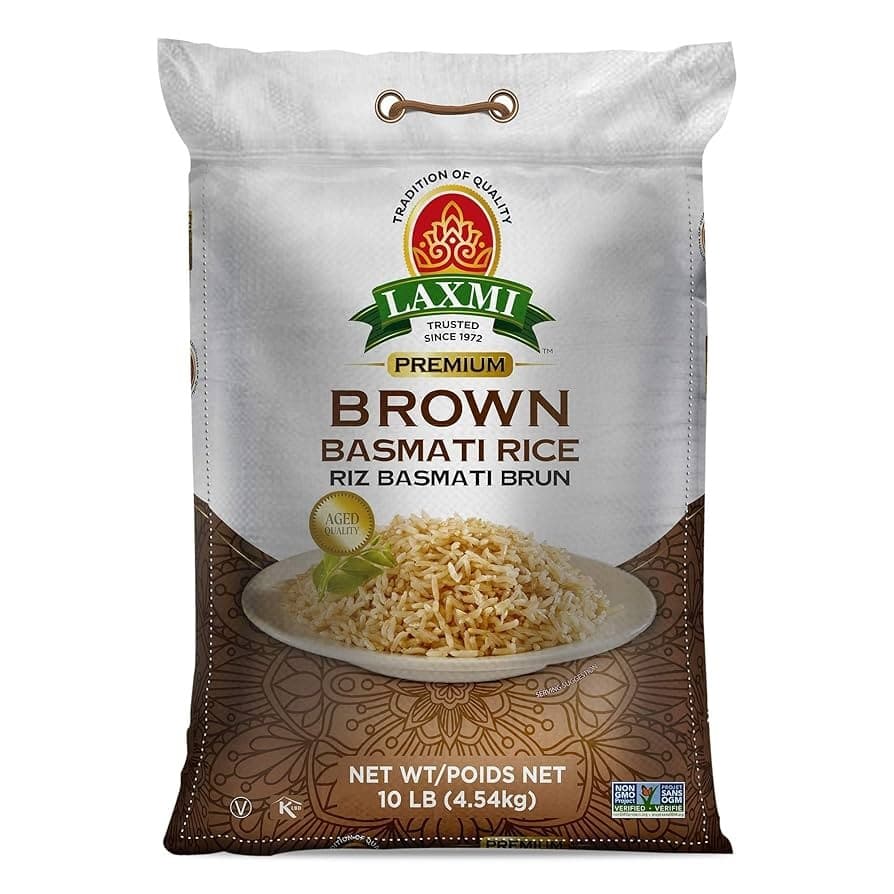 LAXMI BROWN BASMATI RICE10LB - Flour & Grains