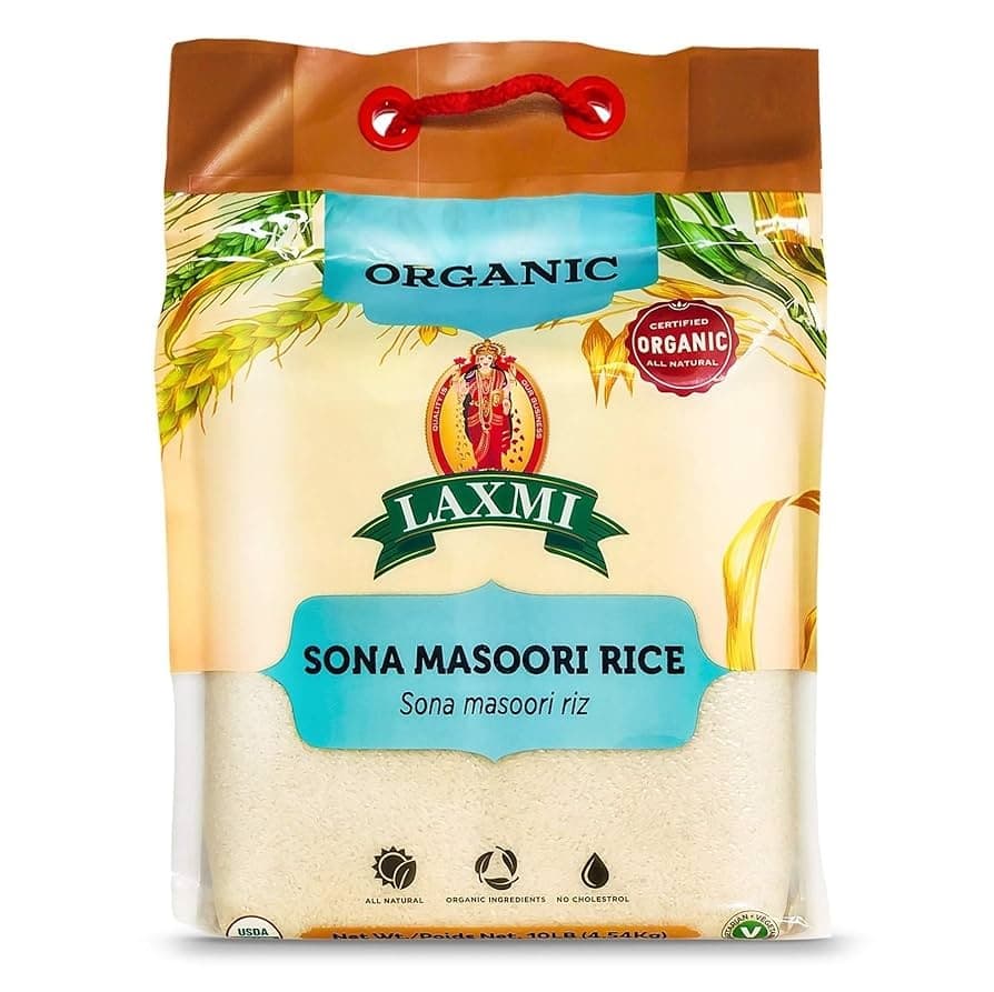 LAXMI ORG SONA MASOORI RICE 10LB - Flour & Grains