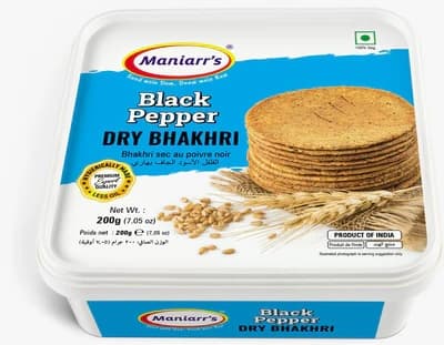 Maniarr's Bhakhri Black Pepper 200g - Snacks