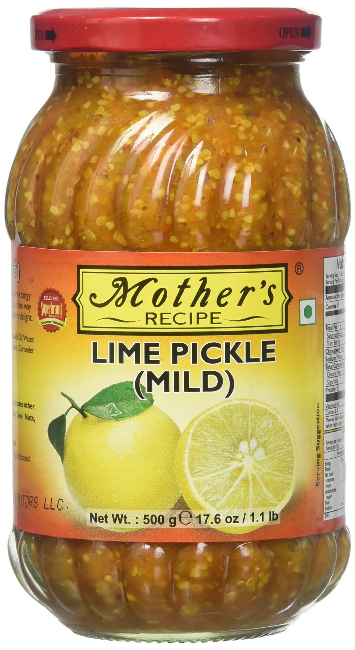 MTHR LIME MILD PICKLE 500GM - Condiments