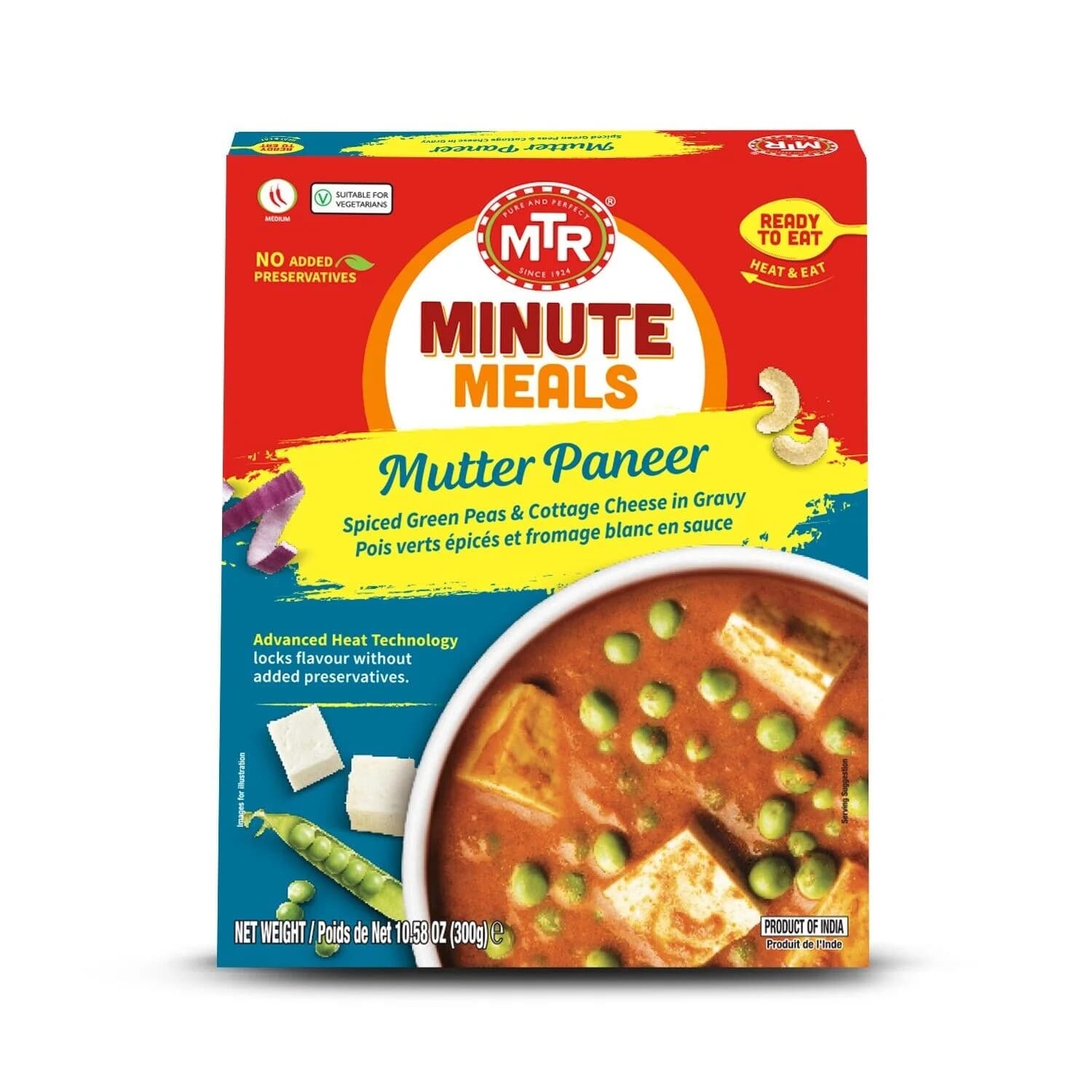 MTR MUTTER PANEER 300GM - Ready-to-Cook