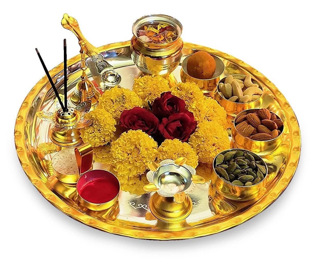Namaste Puja Thali Decorated - Religious
