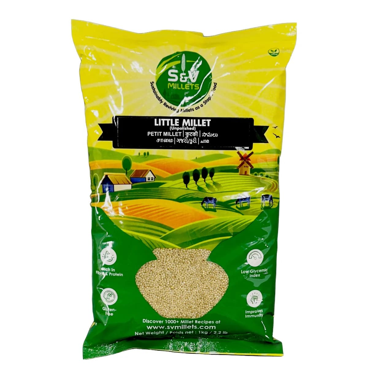 S & V LITTLE MILLET 2.2 LB - Flour & Grains