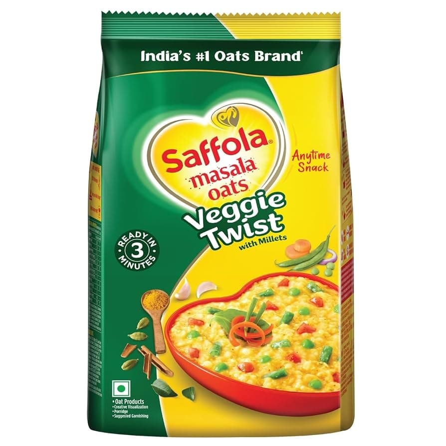SAFFOLA OATS VEGGIE TWIST 500G - Flour & Grains