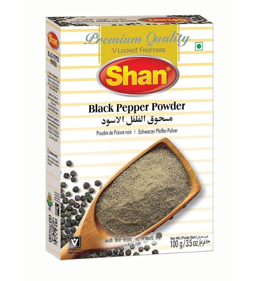 SHAN BLK PEPER PWDR 100GM - Spices and Herbs