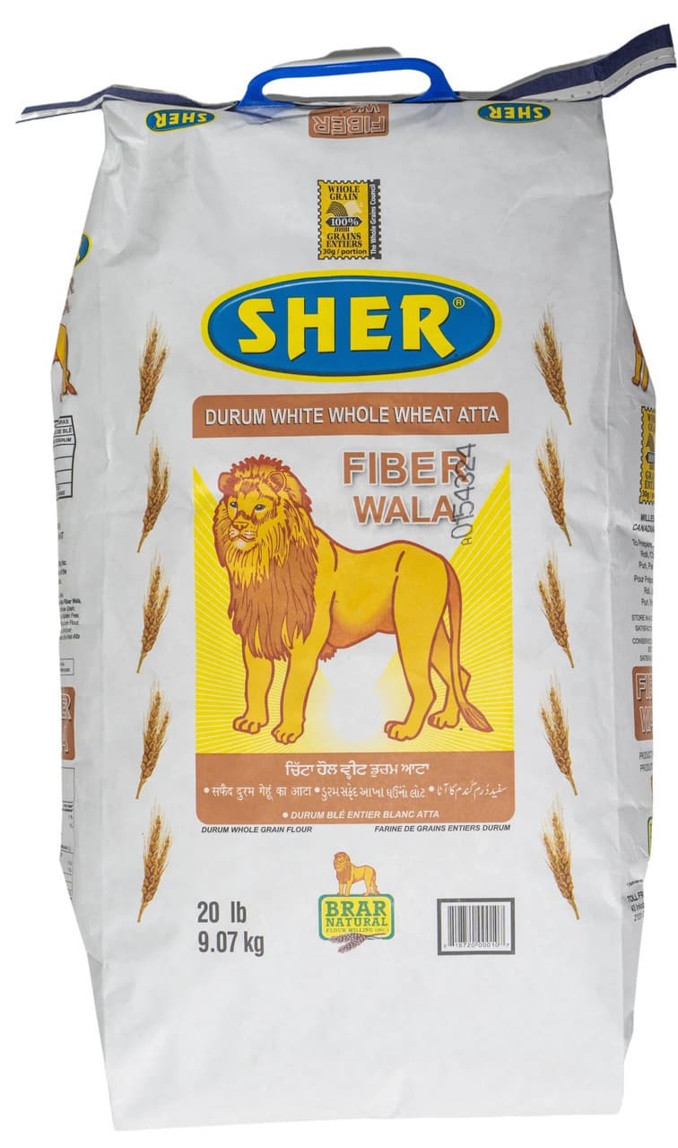 SHER WHOLE WHEAT ATTA 20LB - Flour & Grains