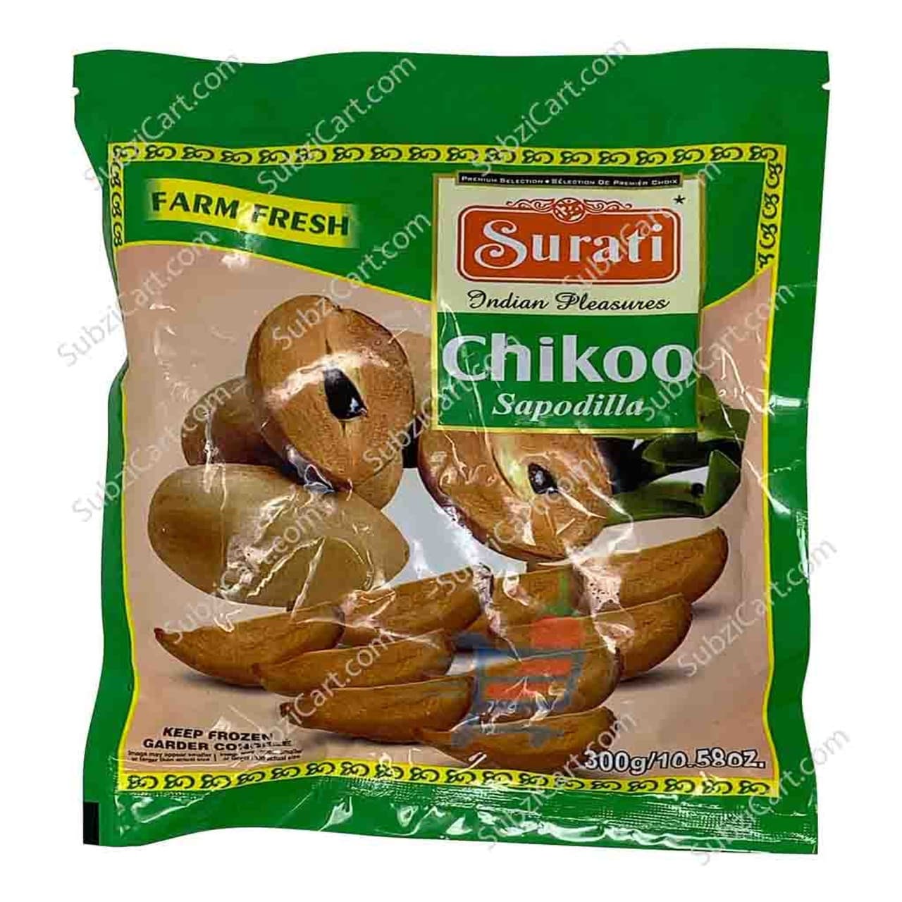 Surati Chickoo Slices 300g - Frozen