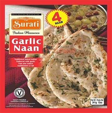 SURATI GARLIC NAAN 341GM - Bakery & Bread