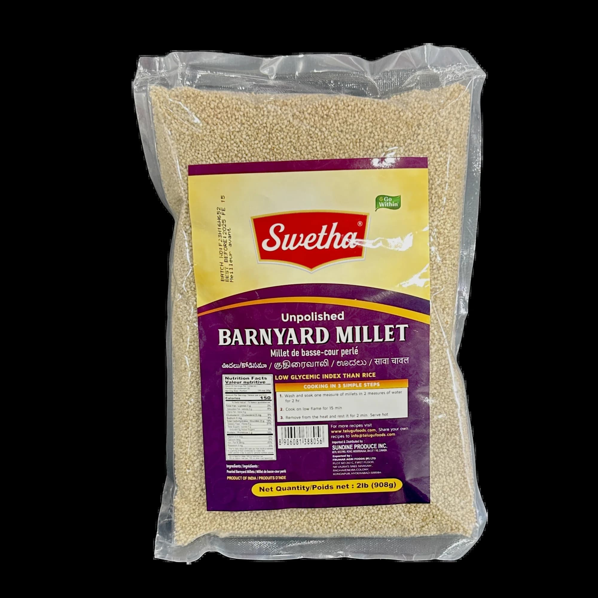 SWETHA LITTLE MILLET 2LB - Flour & Grains
