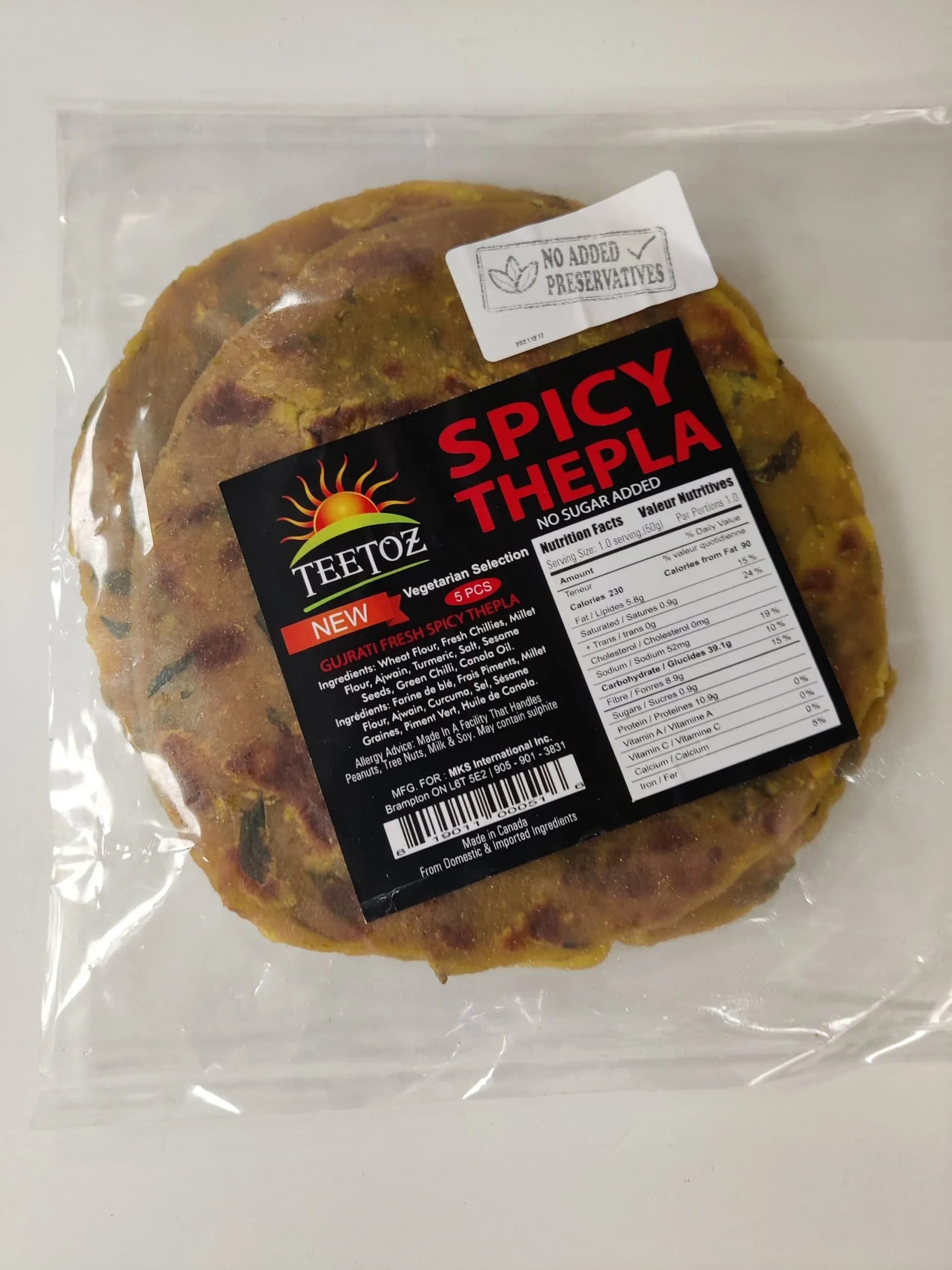 TEETOZ DUDHI THEPLA 5PC - Bakery & Bread