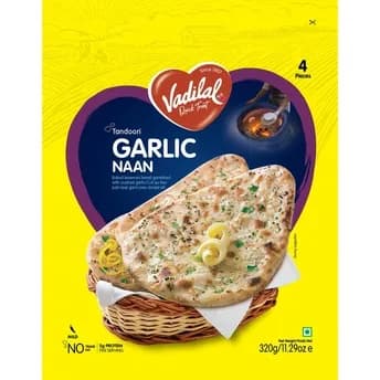 Vadilal Garlic Naan 320g - Frozen