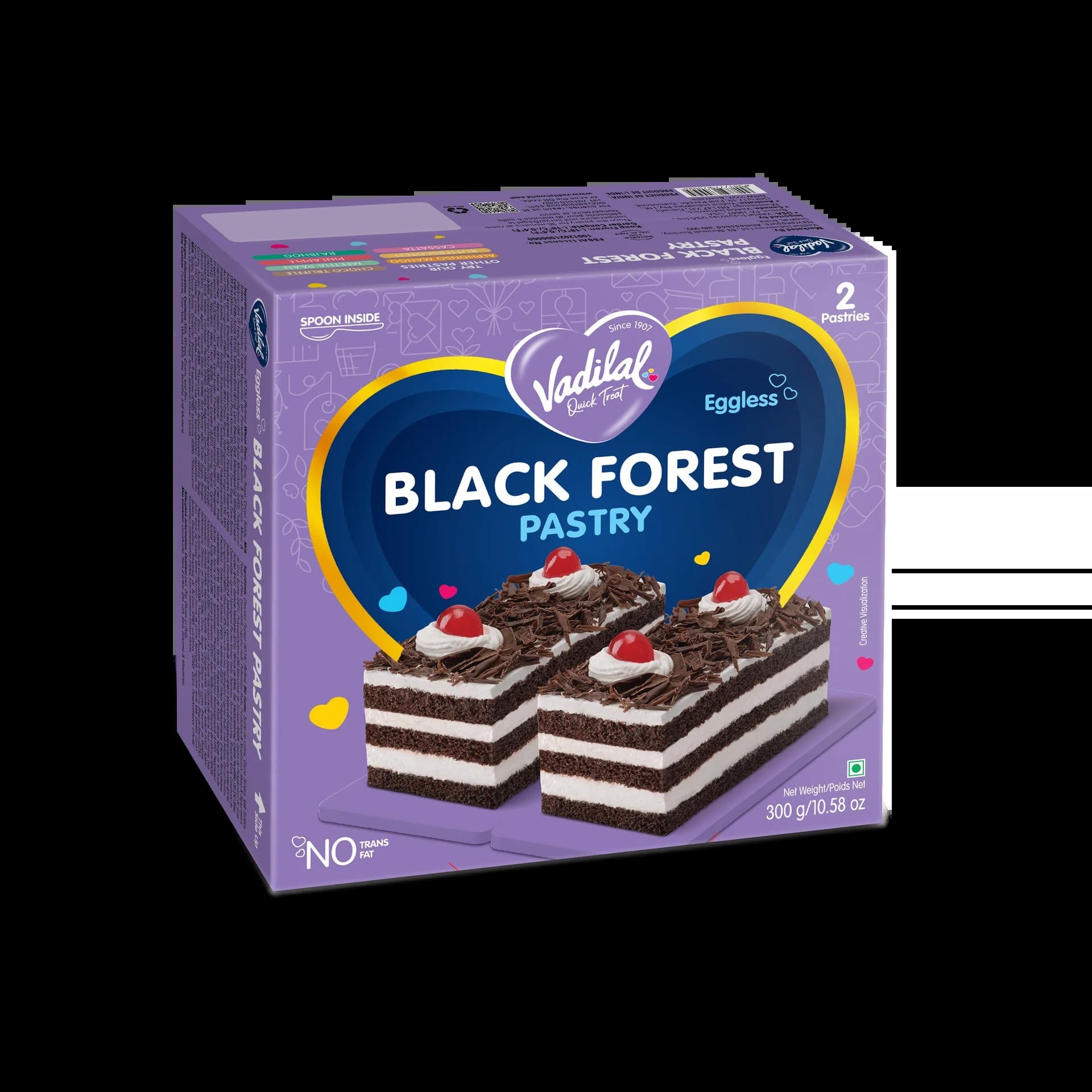 Vadilal Black Forest Pastry 300g - Frozen